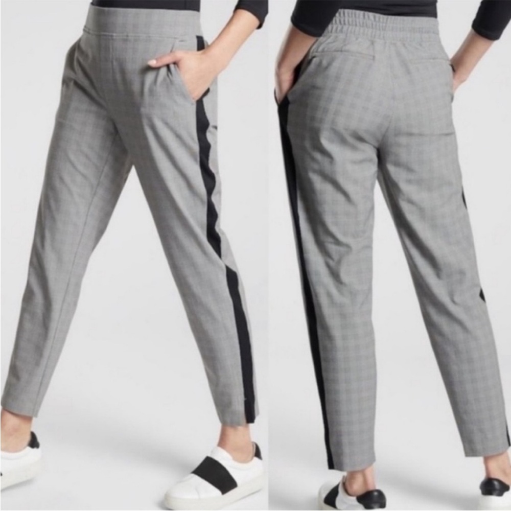 Athleta Brooklyn Plaid Ankle Pant 4 work comfort style dress pants